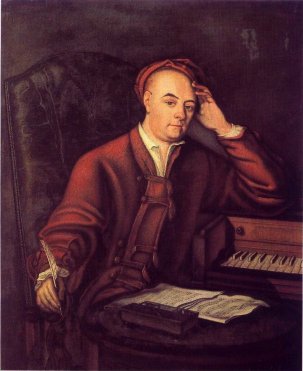 Painting: Handel composing